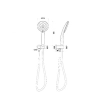 Elle Stainless Steel Hand-held Shower with Bracket